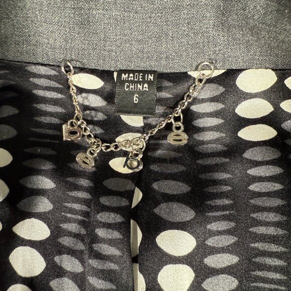 Bebe Blazer Women Size 6 Gray Wool Blend One-Button Office Jacket Lined EUC - Picture 11 of 12